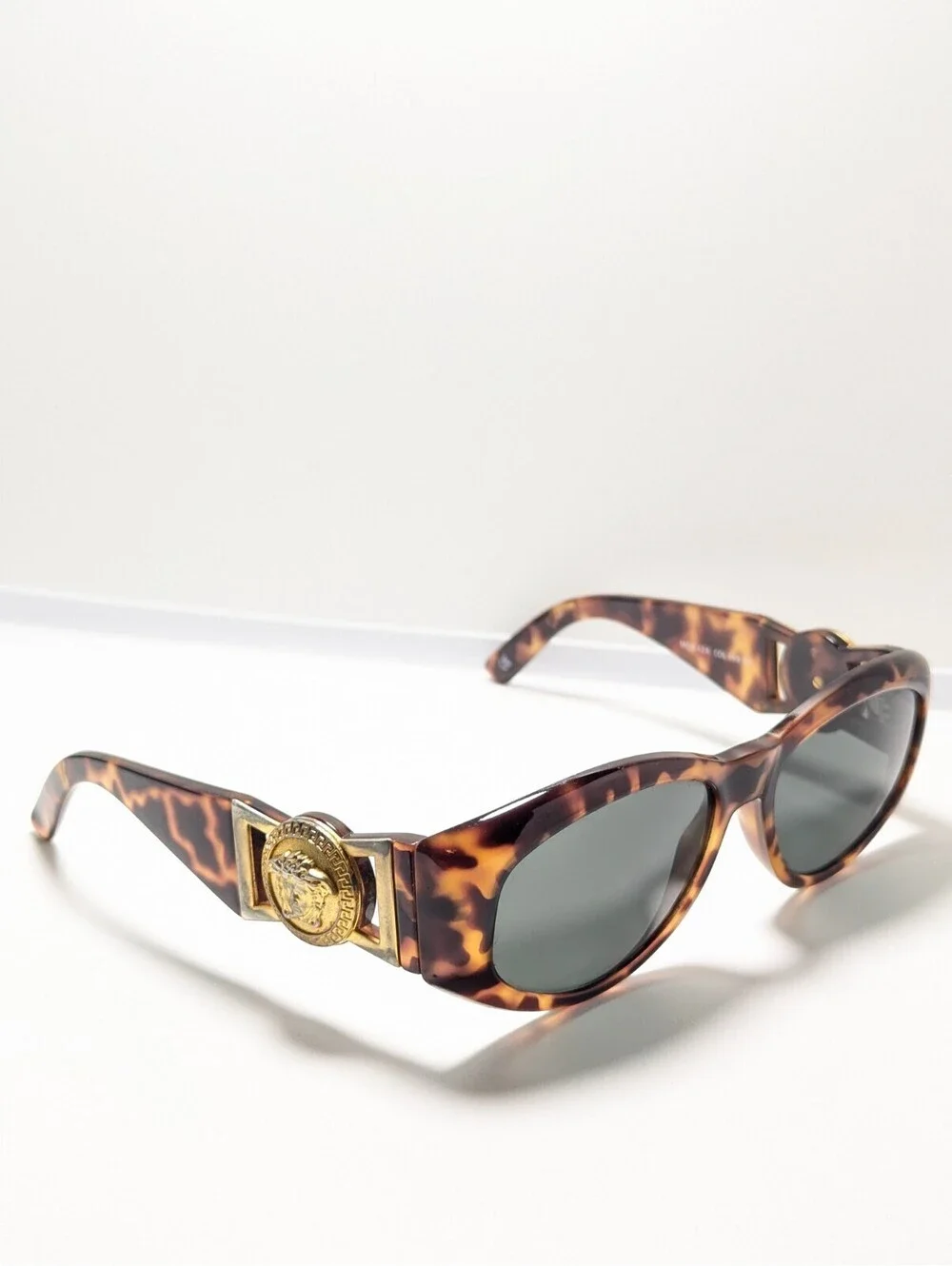 Gianni Versace MOD424 Green UV Brown Tortoiseshell Cat Eye Women's Sunglasses